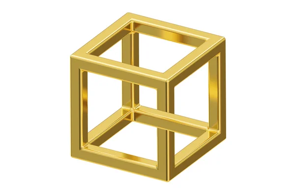 Ilusión óptica cubo imposible, renderizado 3D —  Fotos de Stock