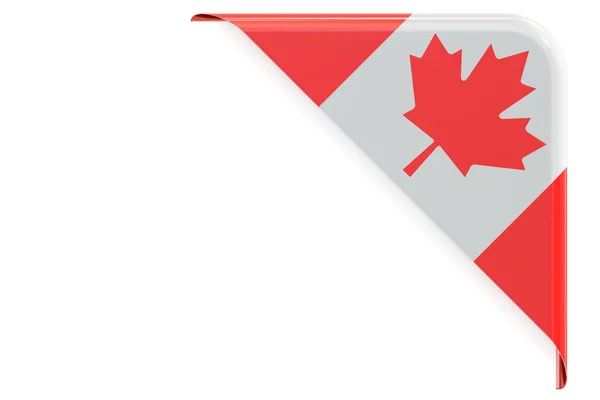 Bandeira do Canadá. Canto, botão, etiqueta. Renderização 3D — Fotografia de Stock