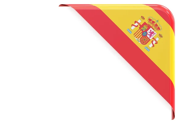 Spanish flag corner, button, label. 3D rendering — Stock Photo, Image