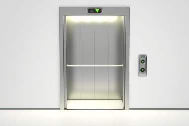 Açılan kapılar, 3d render ile modern Asansör 