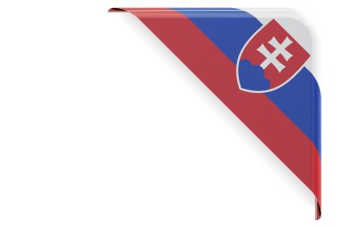 Slovakya bayrağı köşe, düğme. 3D render