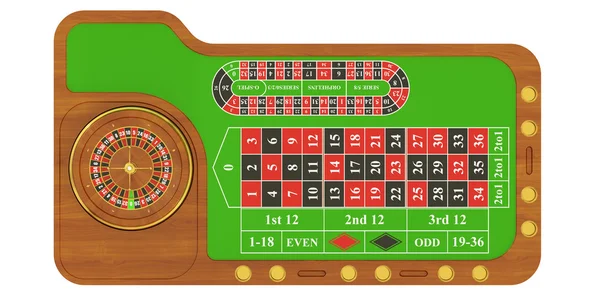 Mesa de casino com roleta, renderização 3D — Fotografia de Stock