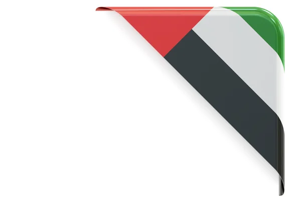 UAE vlag hoek, knop. 3D-rendering — Stockfoto