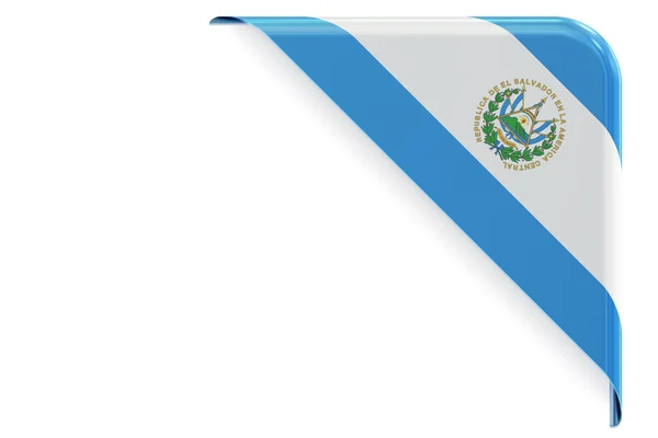 Salvador flagga hörnet, knapp, etikett. 3D-rendering — Stockfoto