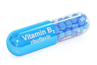 Vitamini kapsülü B2, 3d render