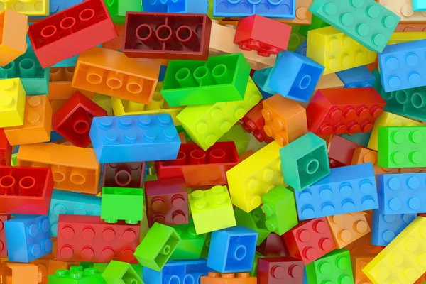 Bloques de construcción de plástico de fondo, representación 3D — Foto de Stock