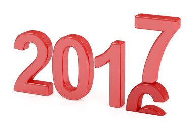 Mutlu yeni yıl 2017 kavramı, 3d render
