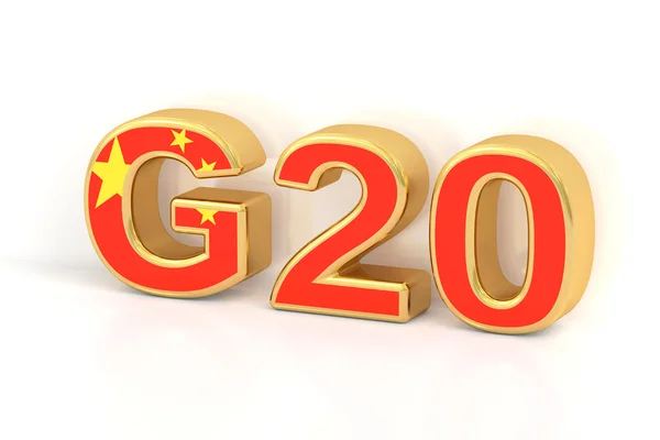 Cúpula G20 conceito. Reunião chinesa do G20, renderização 3D — Fotografia de Stock