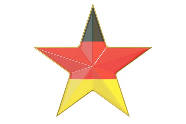 Estrella con bandera de Alemania, Renderizado 3D — Foto de Stock