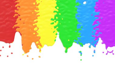 dökülen renk kavramı, 3d render boya