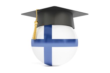 education in Finland, concept, 3D rendering clipart
