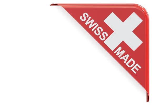Concepto de fabricación suiza, esquina roja. Renderizado 3D —  Fotos de Stock