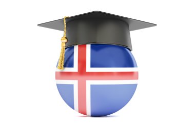 Eğitim ve İzlanda kavramı, 3d render çalışmada