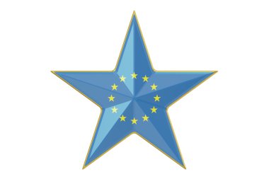 AB, bayrak 3d render ile yıldız