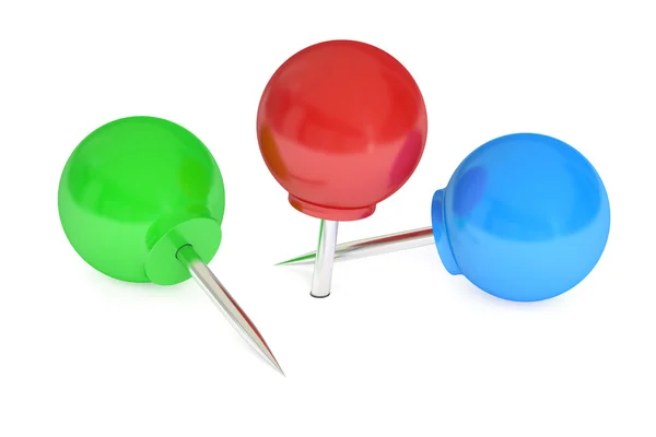 Round push pins, 3D rendering — Stock Photo, Image