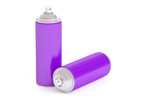 Purple spray paint cans, 3D rendering — Stock Photo, Image