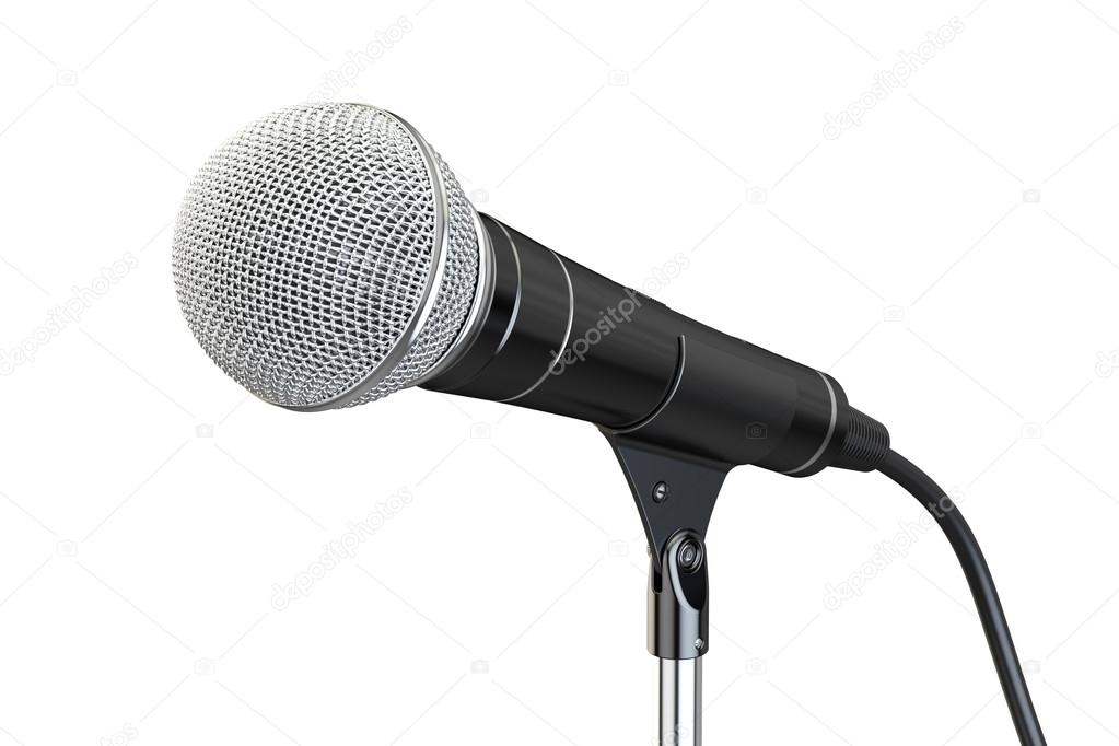 microphone on stand, 3D rendering