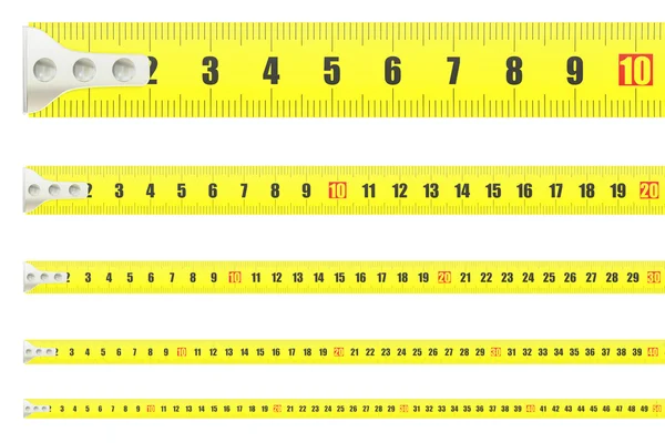 Measuring tapes, 3D rendering — Stock Photo, Image