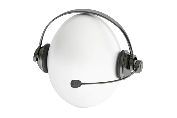 Ei mit Headset oder Kopfhörer 3D-Rendering — Stockfoto