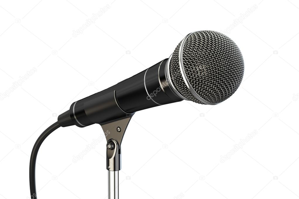 microphone on stand, 3D rendering