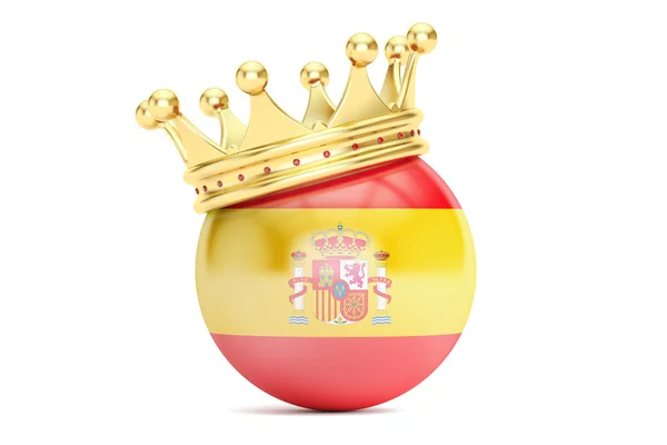 Corona con bandera del Reino de España, Renderizado 3D — Foto de Stock