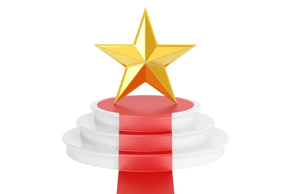 Golden star award, 3d vykreslování — Stock fotografie