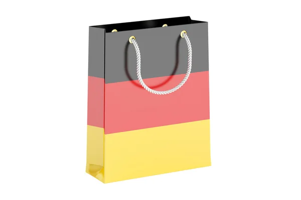 购物袋有国旗的德国，3d 渲染 — 图库照片