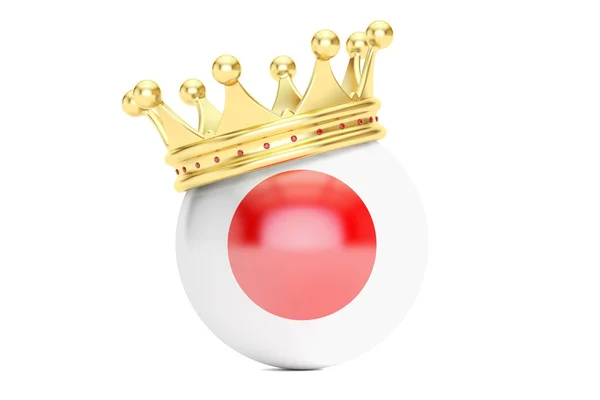 3 d レンダリング、日本の旗が付いている王冠 — ストック写真