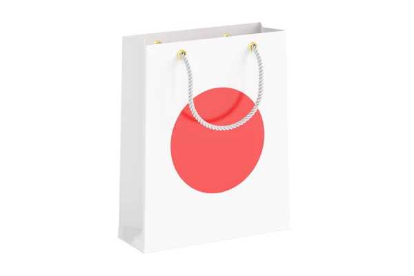 Shopping bag con bandiera giapponese, rendering 3D — Foto Stock
