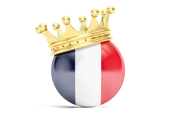 Kroon met de vlag van Frankrijk, 3D-rendering — Stockfoto