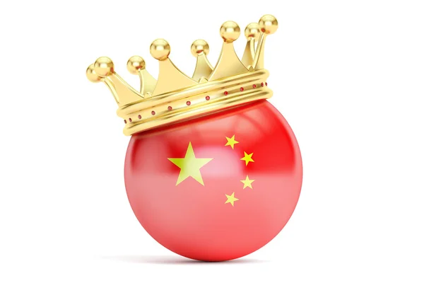 Corona con bandera de China, representación 3D — Foto de Stock