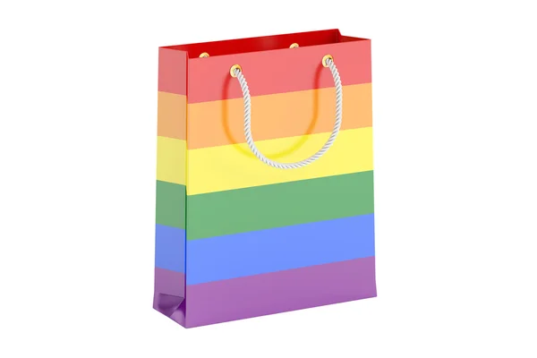 Shopping bag colorato, rendering 3D — Foto Stock