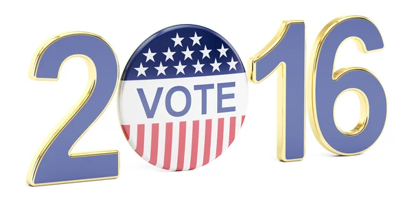 Бейдж голосування виборчої 2016 США концепції, 3d-рендерінг — стокове фото