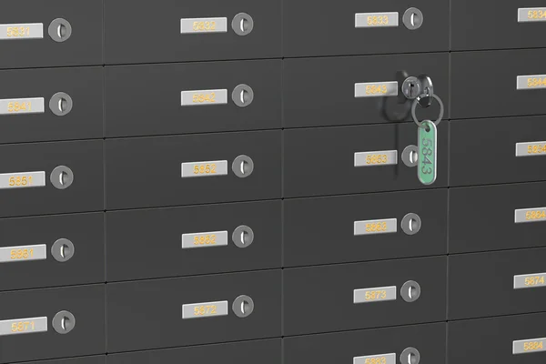 safe deposit boxes, 3D rendering