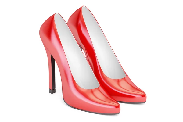 Scarpe rosse con tacco alto, rendering 3D — Foto Stock