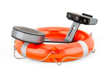 3D tarayıcının servis ve onarımı, 3D görüntüleme beyaz arkaplanda izole edildi