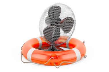 Masa vantilatörünün servis ve onarımı, beyaz arkaplanda 3 boyutlu görüntüleme