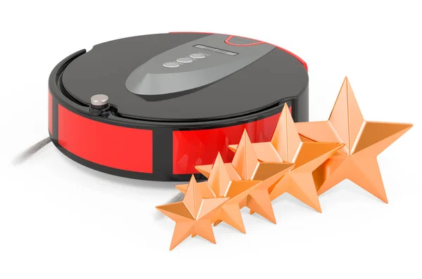 Customer Rating Robotic Vacuum Cleaner Concept Rendering Isolated White Background — Stock Photo, Image