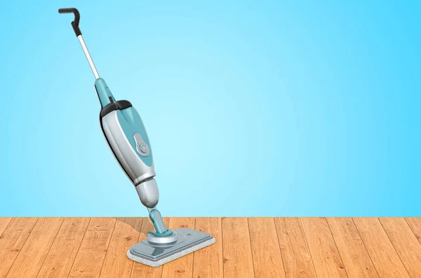 Steam Mop Wooden Planks Rendering — Stock Photo, Image