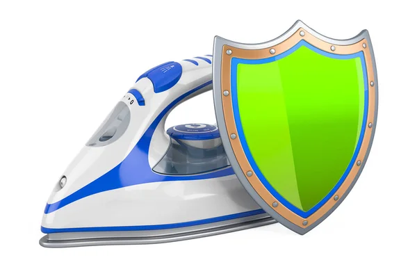 Electric Steam Iron Shield Rendering Isolated White Background — Stock Photo, Image