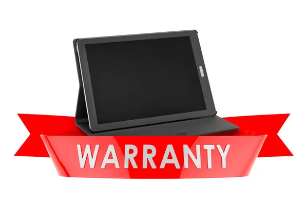 Tablet Computer Warranty Concept Rendering Isolated White Background — Stock Photo, Image