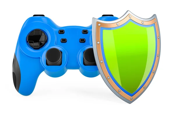 Gamepad Shield Rendering Isolated White Background — Foto de Stock