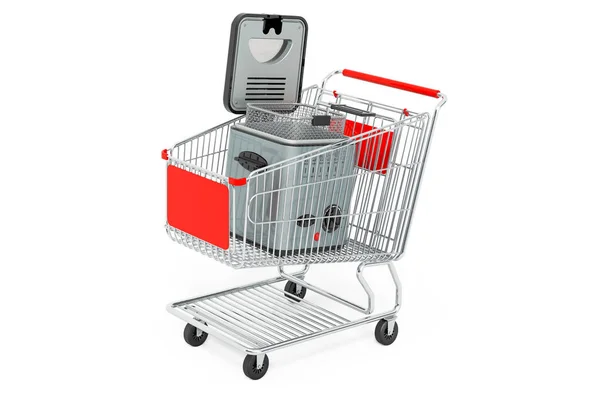 Deep Fryer Shopping Cart Rendering Isolated White Background — Stock fotografie