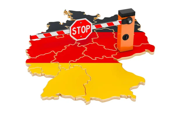 Grenzschließung Deutschland Zoll Und Grenzschutzkonzept Rendering Isoliert Auf Weißem Hintergrund — Stockfoto