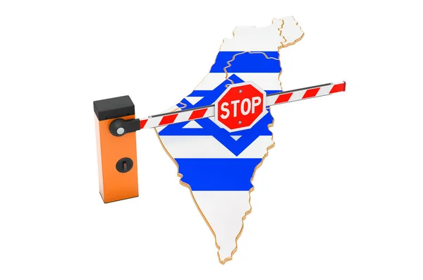 Border Close Israel Customs Border Protection Concept Rendering Isolated White — Stock Photo, Image