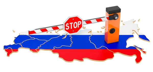 Hranice Blízko Rusku Celní Hraniční Ochrana Vykreslování Izolované Bílém Pozadí — Stock fotografie