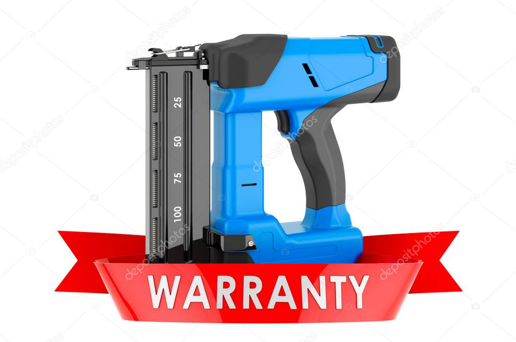 Electric brad nailer warranty concept. 3D rendering isolated on white background