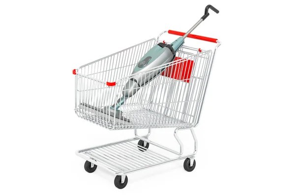 Steam Mop Shopping Cart Rendering Isolated White Background — Stock Photo, Image