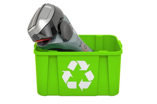 Recycling Mülleimer Mit Elektrorasierer Rendering Isoliert Auf Weißem Hintergrund — Stockfoto