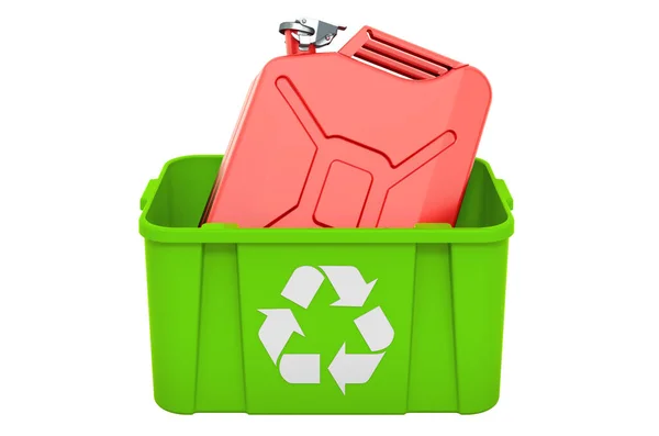 Recycling Mülleimer Mit Kanister Rendering Isoliert Auf Weißem Hintergrund — Stockfoto